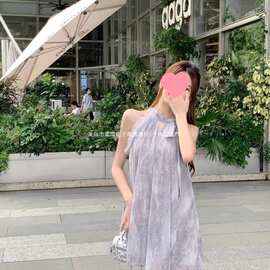 新中式国风挂脖吊带连衣裙女装2026新款夏季小个子小众设计感短裙