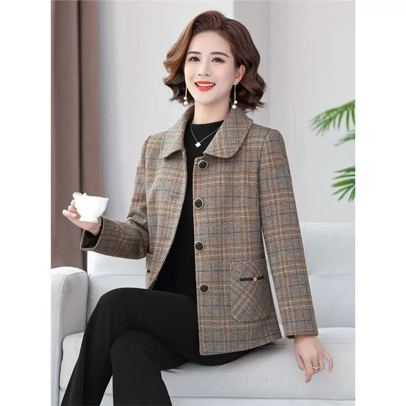 2025 весенние повседневные куртки для женщин среднего и пожилого возраста, короткие куртки для бабушек, новые топы и куртки для мам на весну и осень