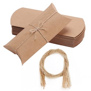 Brown Packing Paper Pillow Box Kraft Paper Gift Box Carton Gift Paper Pillow Candy Box Pillow Box Craft Gift Box