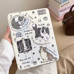 かわいい子猫Y折皮透明ケースはipad air 4/5保護カバーリンゴ平板ケース2024Pro10thに適用されている