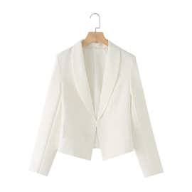 2024春wish亚马逊eBay白色短款挂钩西装外套西服