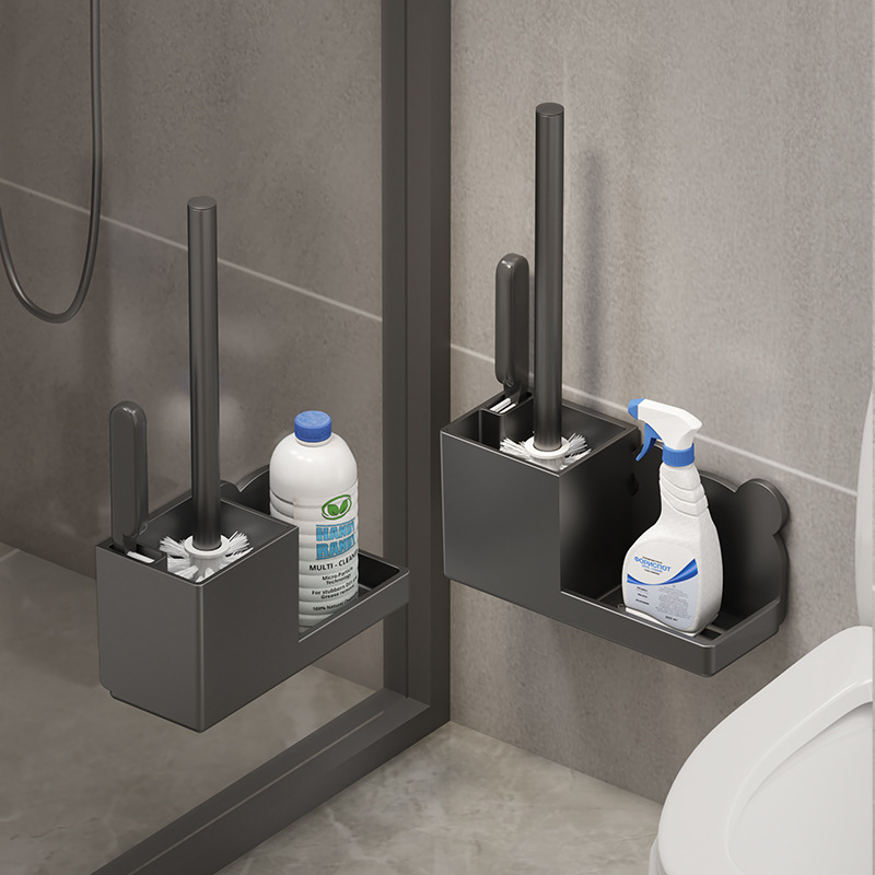 Toilet Brush Rack Wall-Mountable Toilet Brush No Dead Angle Toilet Toilet Household Cleaning Long Handle Brush suit