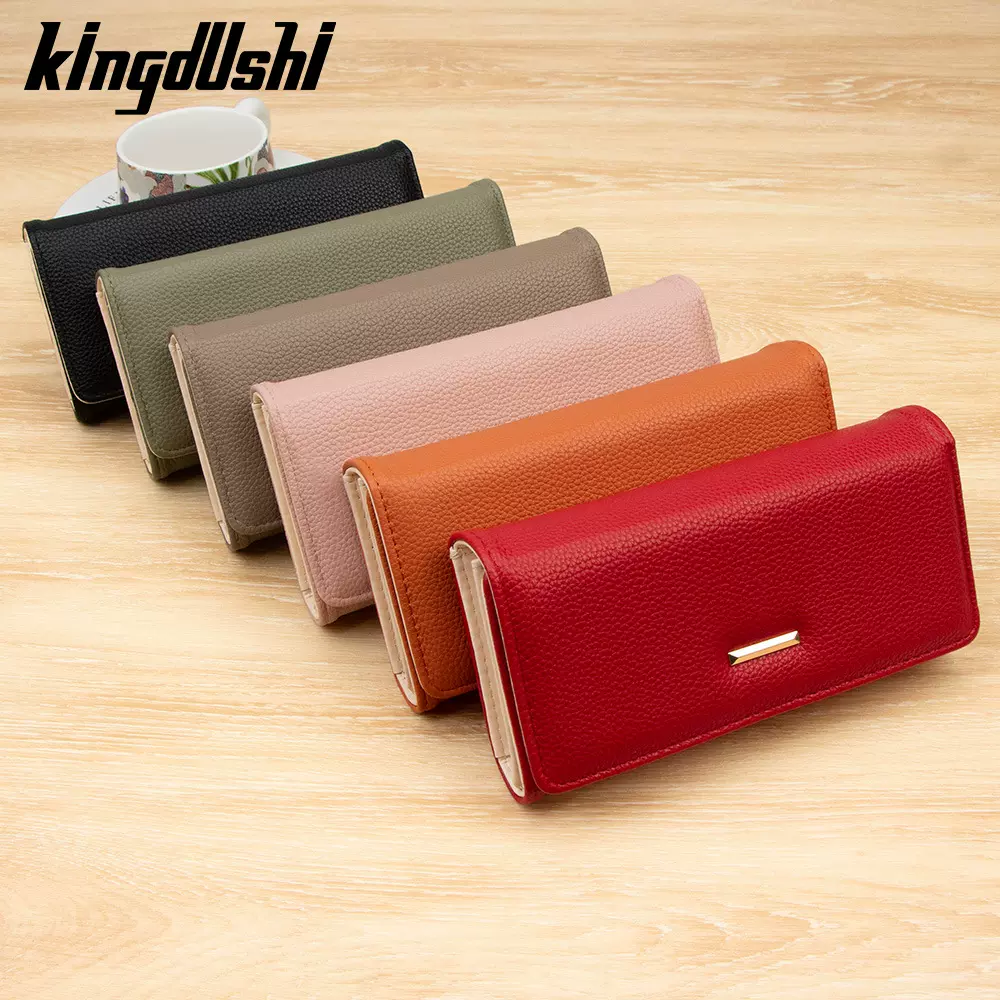 新款女士长款钱包高级感荔枝纹手拿包多功能卡包拉链零钱包货源