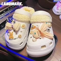 Cartoon Cute Hole Shoes Accessory DIY Shoe Clip Decorative Accessories Slippers Decorative Flower Rabbit Sparkle Decoration