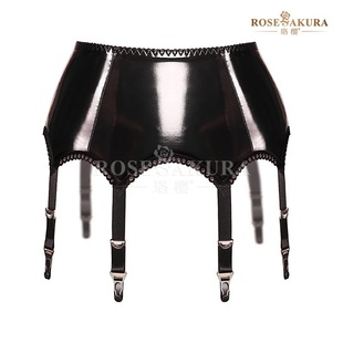 Cherry patent leather garter rubber buckle metal gourd buckle Garter European and American style stockings stockings accessories 8382