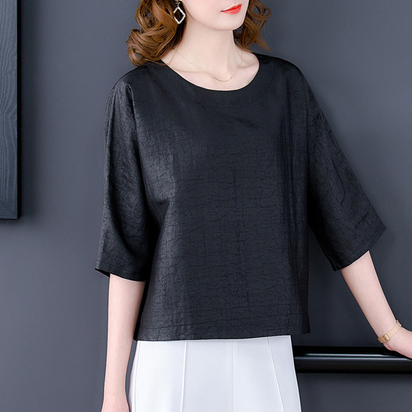 Summer fashionable elegant retro black shirt