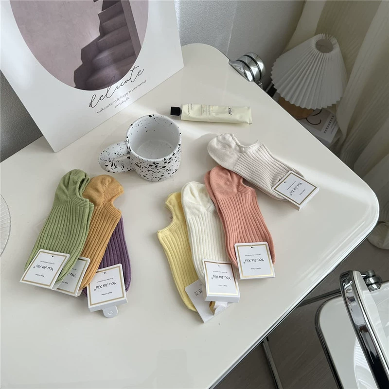 Summer Japanese colored invisible breathable socks