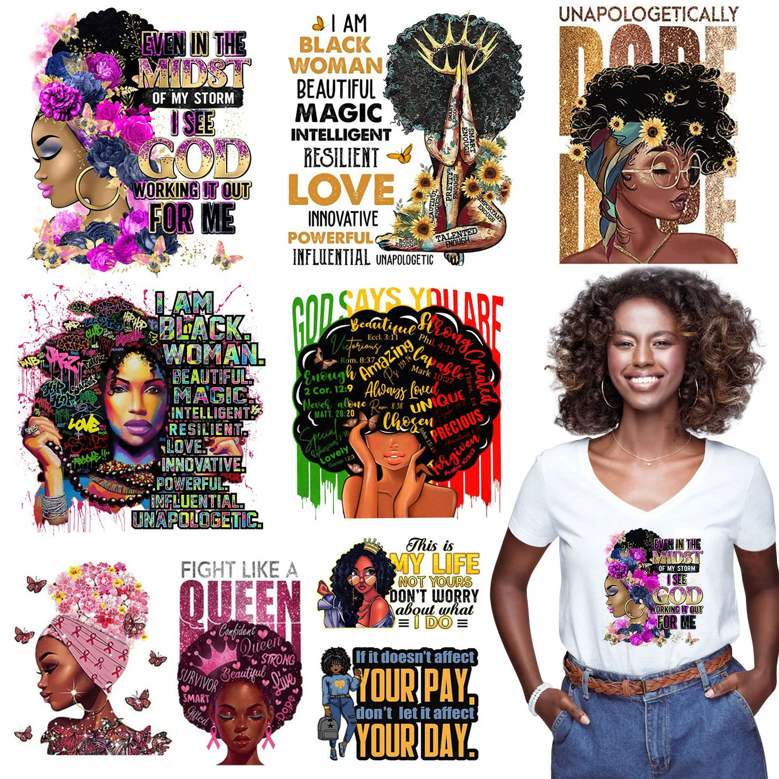 Трансграничные горячие продажи 1 Набор аксессуаров для одежды 9PCs-Европейская и американская черная девушка мода горячего тиснения в наличии