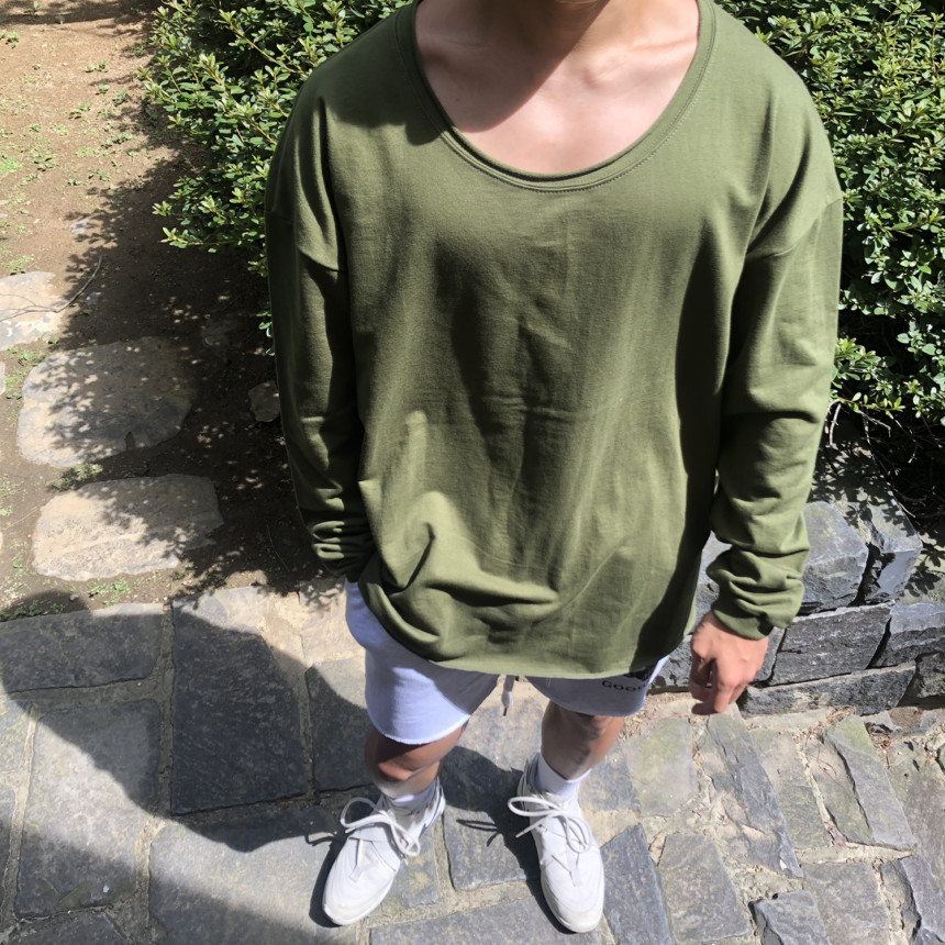 Men's Long Sleeved Sportswear Trendy Brand Muscular Fit Loose Fit Basketball Training Top Solid Color Sports Hoodie_viptrois.com