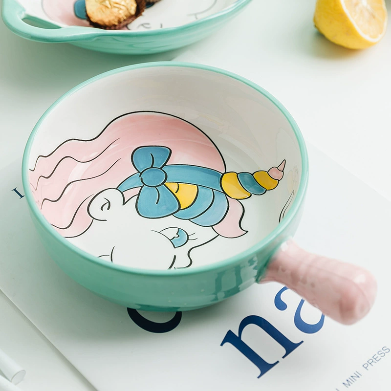 Creative cartoon tableware, ceramic set, soup bowl