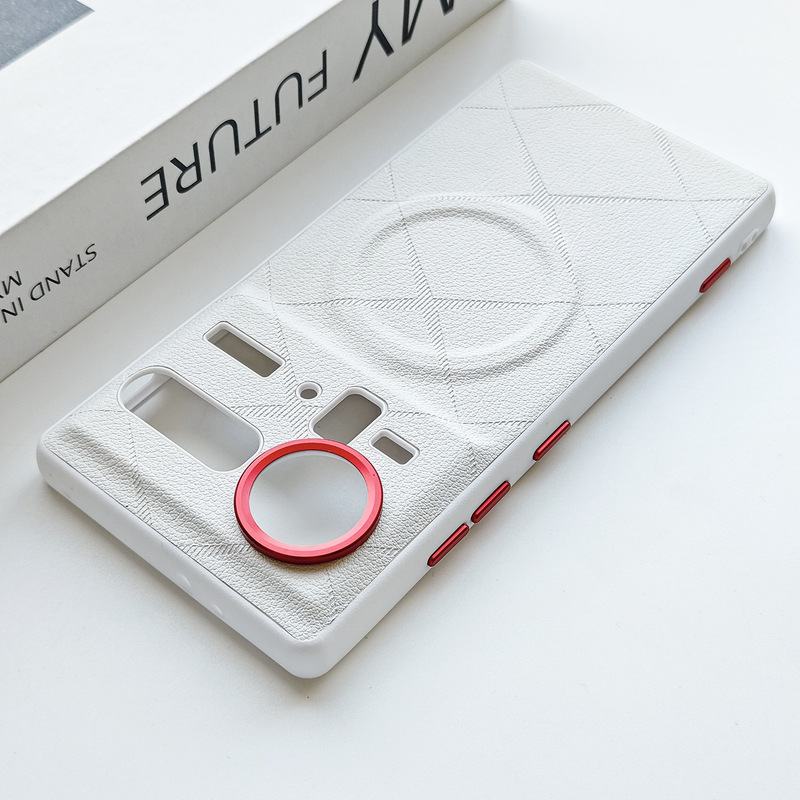 Suitable for Nubia Z80Ultra Mobile Phone Case, Cool Magnetic Hard Z70Sultra Photographer Plain Leather Protective Cover