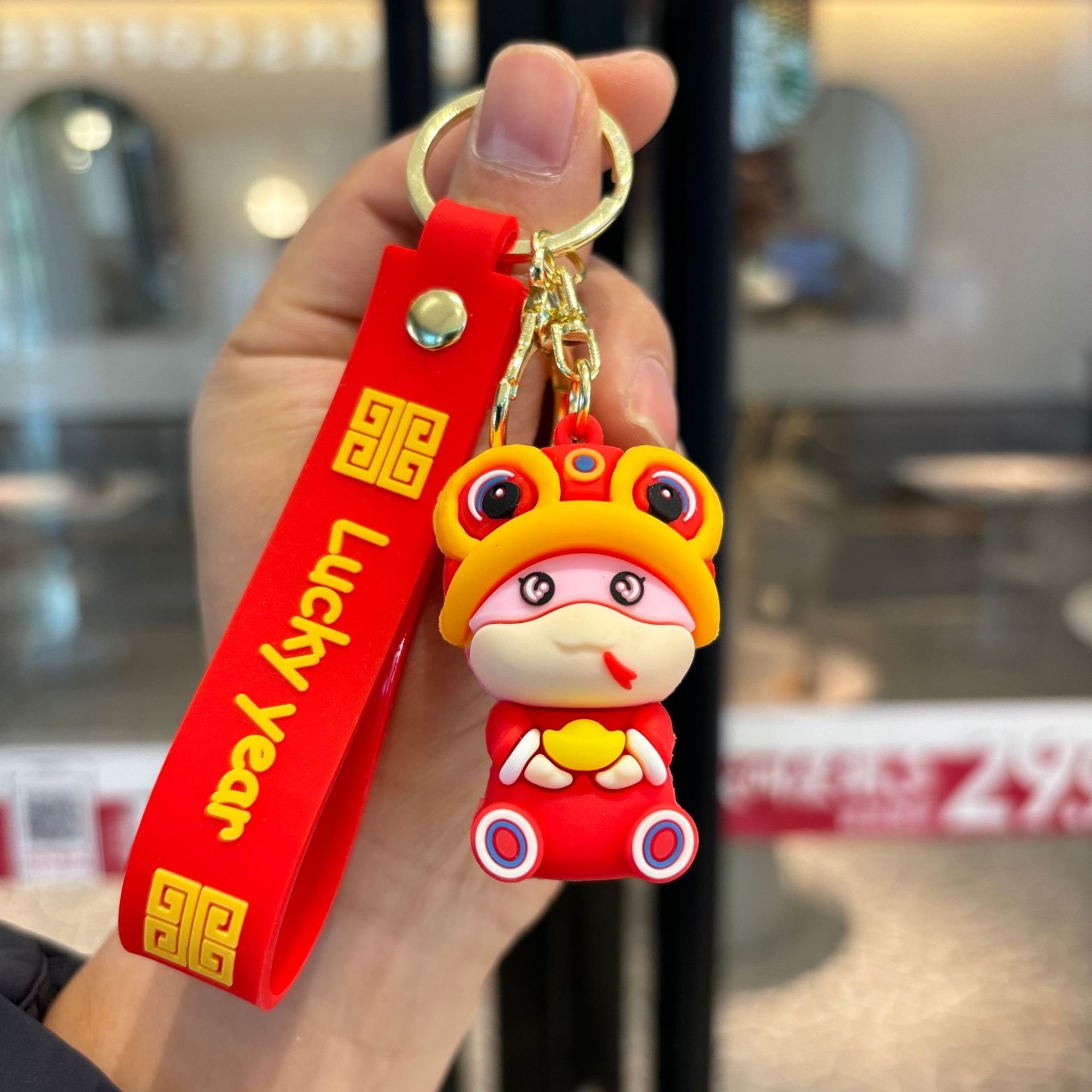 Año Nuevo, león y serpiente, dibujos animados de Año Nuevo, colgantes de llaver, pequeños regalos creativos para chicas, regalos de mano