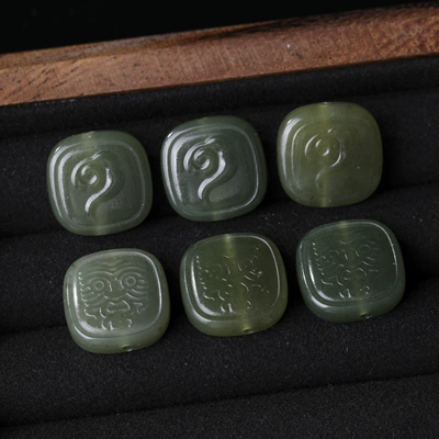 Jade Lion Pendant Spacer | Zərgərlik ara hissələri - 19-natural-hetian-jade-fang-ram