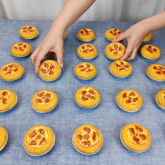 模擬ペストリーエッグタルトモデルエッグタルトモデルアフタヌーンティースナックフェイクケーキグルメ写真小道具