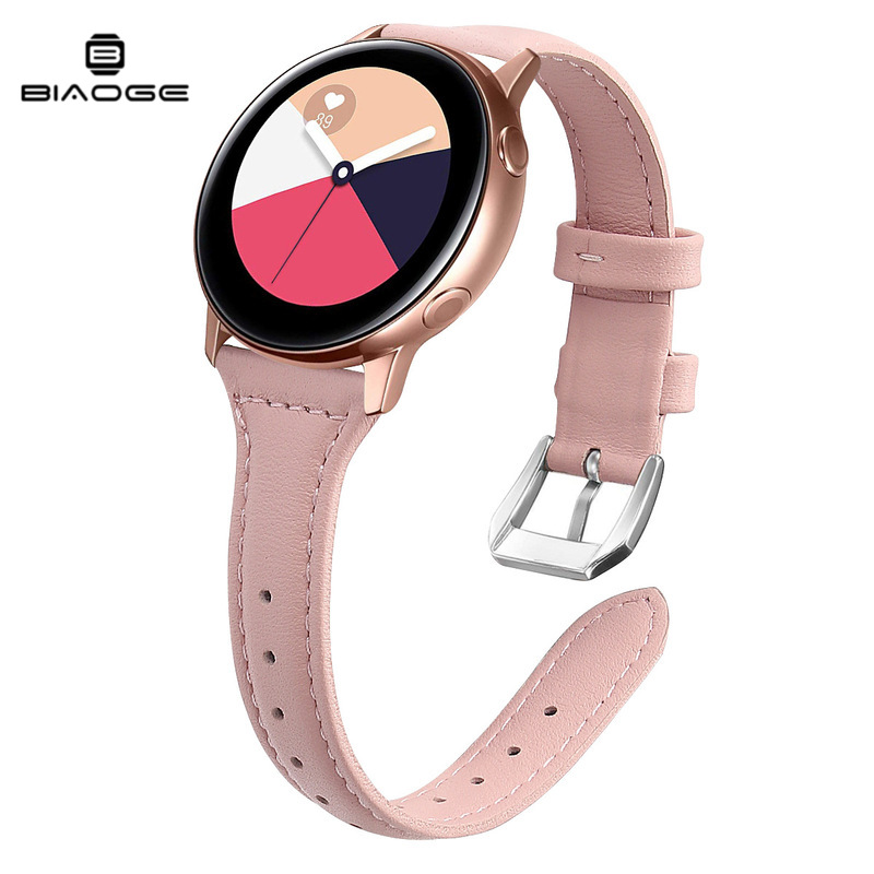 Adecuado para Samsung Galaxy reloj activo reloj inteligente primera capa de piel de vaca correa de cuero retráctil