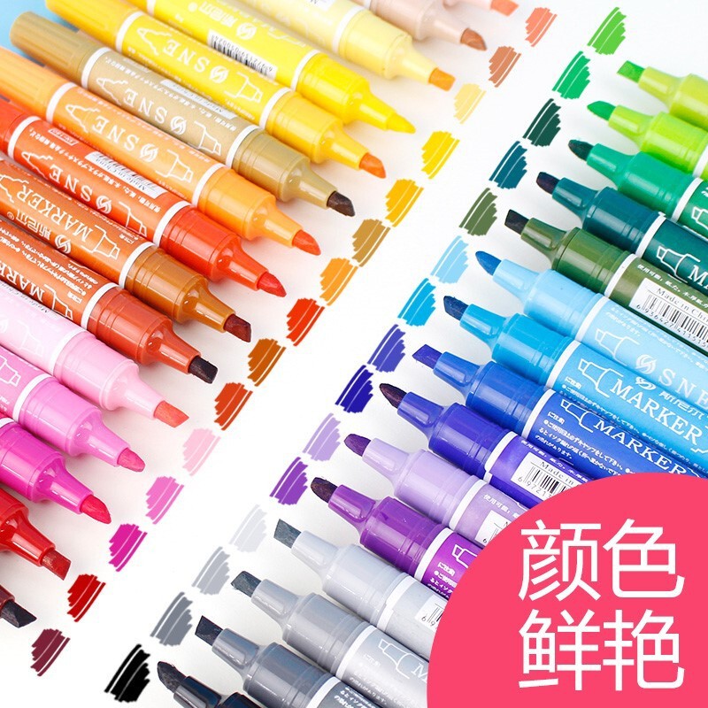 Snier 10 単色油性水彩ペン子供用マーカーセットマルチカラーコミック双頭コミック|undefined