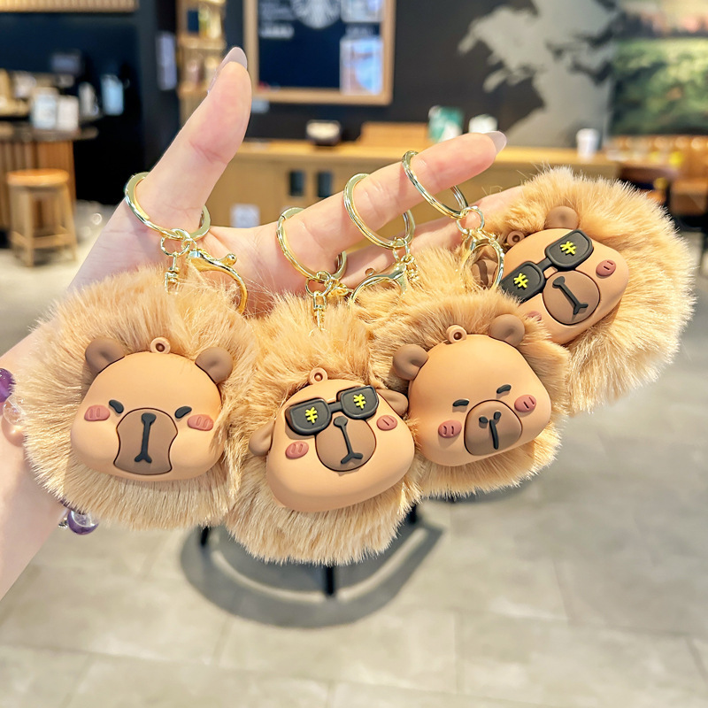 Animal de dibujos animados Kapibara peluche bola lindo peluche delfín tridimensional bolsa suave colgante llavero