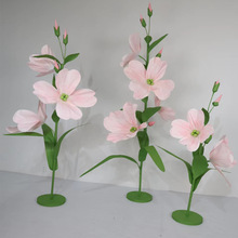 跨境爆款热销婚庆婚礼道具仿真四叶花路引花T台纸花舞台场景装饰