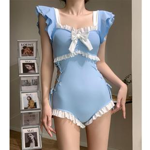 Korean style swimsuit female one-piece cute girl conservative cover belly slimming ins style 2025 new resort hot spring swimsuit