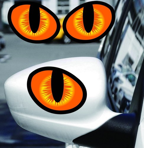 Three-dimensional 3D simulation cat eye sticker, cat eye rearview mirror car sticker, car window realistic car sticker