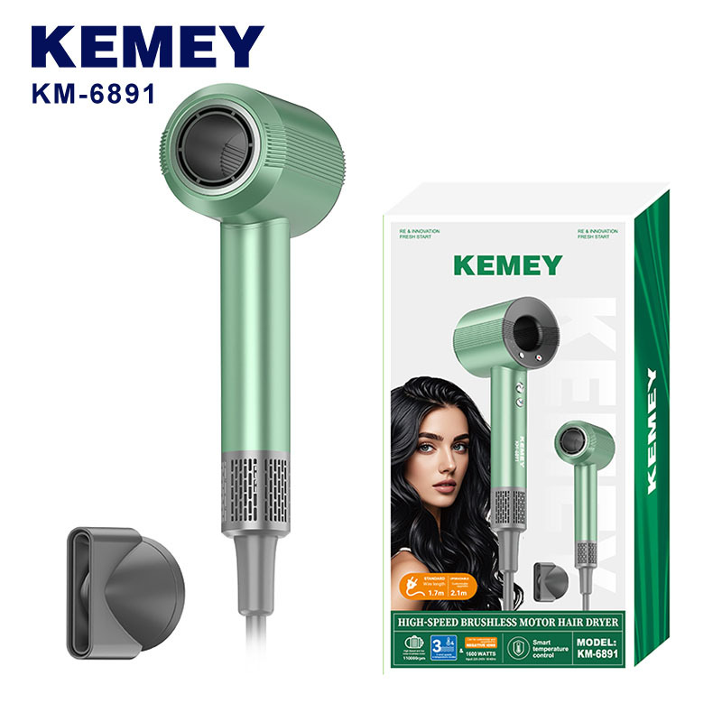 Kemei secador de pelo sin escobillas transfronterizo KM - 6891 salón de pelo secador de pelo eléctrico de alta potencia secador de pelo de iones negativos gran viento