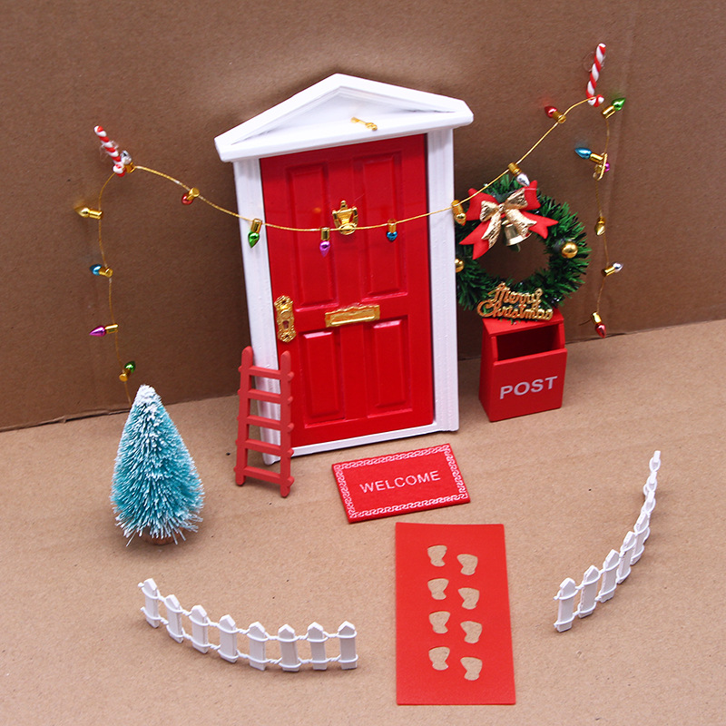 Cross-border Dollhouse mini rojo Navidad decoración traje BJD escena en miniatura Modelo 11