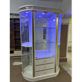 高品质物美价廉家用厨房柜简易储物客厅金色带灯酒柜餐边柜
