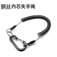钢丝失手绳升级挂扣路亚失手绳防丢弹簧绳高弹自动伸缩绳渔具配件