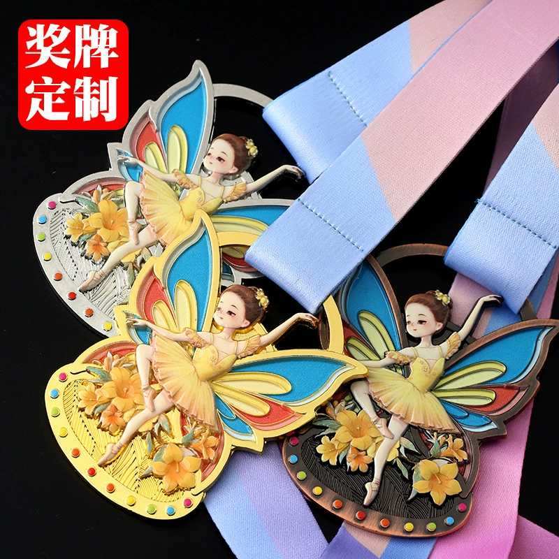 Медаль для танцев, балет, детский танцевальный конкурс, почётная табличка, студенческая металлическая бронзовая медаль, креативный сувенир