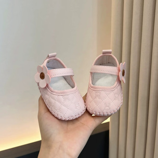 Spring, Autumn and Summer Baby Girl Princess Shoes 0-1 Years Old Newborn Baby Pre-Step Shoes Non-Slip Soft Sole Toddler Shoes 6 Not Falling Off
