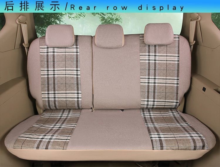 Five-Seater Full Car Seat Cushion Cover Double-Row Small Truck Full Surround Cloth Cover Four-Season Universal Linen Small Car Fabric Seat Cover