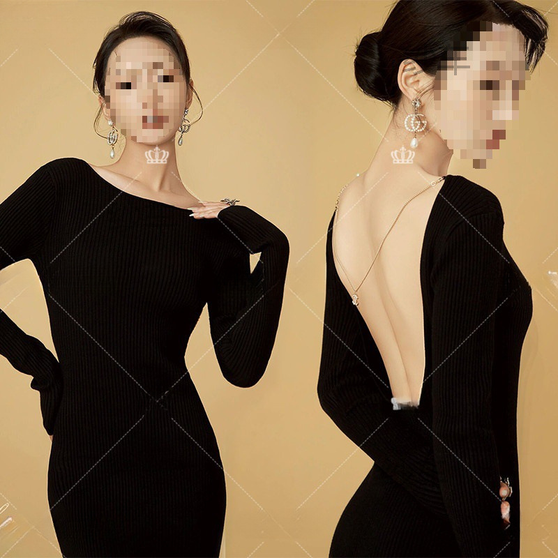 Photo Studio Retro New Shooting Clothing Simple Portrait Photo Hepburn Style Backless Slim Dress Theme Photography Clothing Photo Studio Retro New Shooting Clothing Simple Portrait Photo Hepburn Style Backless Slim Dress Theme Photography Clothing