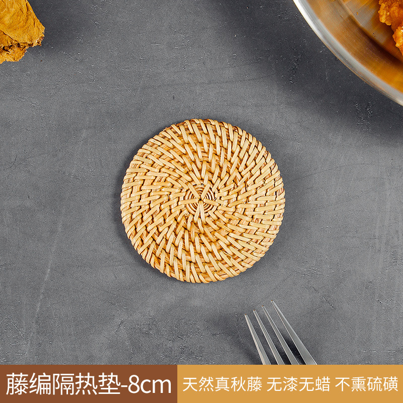 Cojín de aislamiento de caña vietnamita, almohadilla de mesa de comedor doméstica resistente a altas temperaturas, almohadilla de mesa china, almohadilla de taza de té, almohadilla de platos de comedor