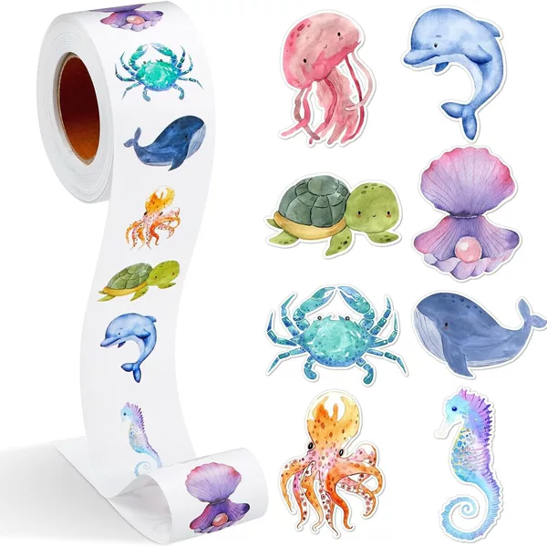 Cross-Border Popular Spot Dinosaur Marine Animal Special-Shaped Toy Stickers Decorative Gift Box Self-Adhesive Sticker Labels