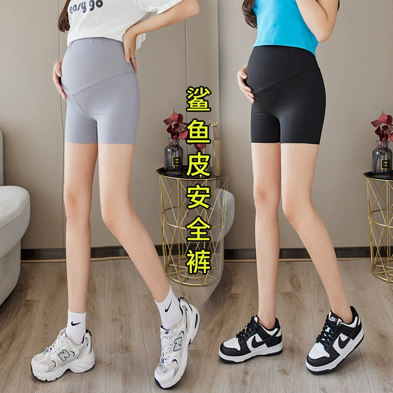 Защитные Брюки для беременных, летние тонкие леггинсы из трех частей с защитой от света, повседневные модные шорты с высокой талией, поддерживающие живот для беременных