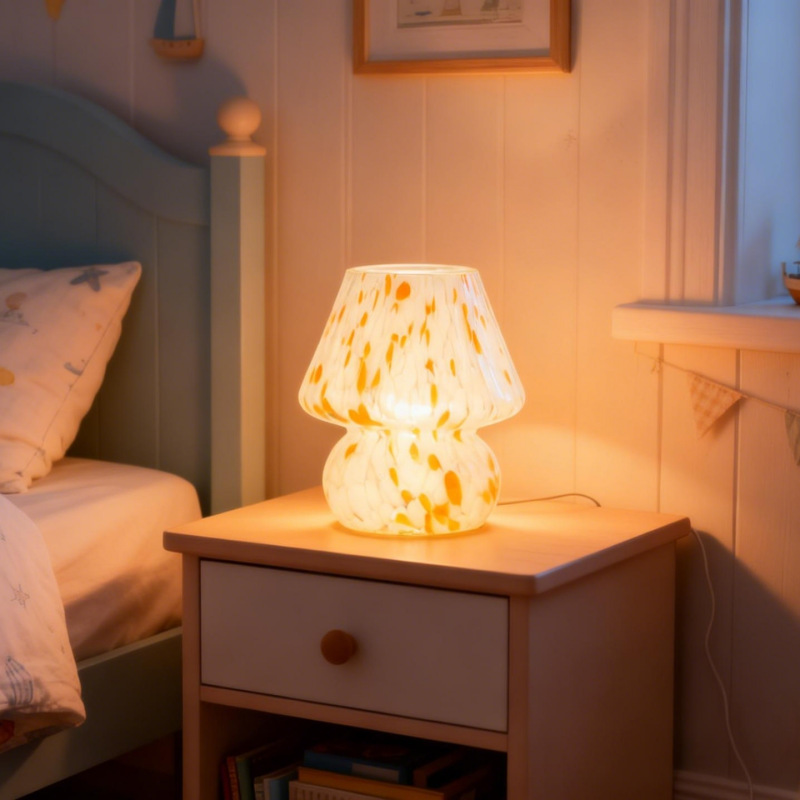 Lámpara de Mesa Creativa con Forma de Hongo, Estilo Crema, Simple, Linda, Decorativa, para Ambiente Nocturno, Venta al Por Mayor Transfronteriza