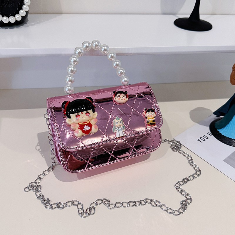 Bolsos infantiles, bolsos de moda princesa de perlas, bolsos de cambio de chicas lindas, bolsos de hombro de chicas