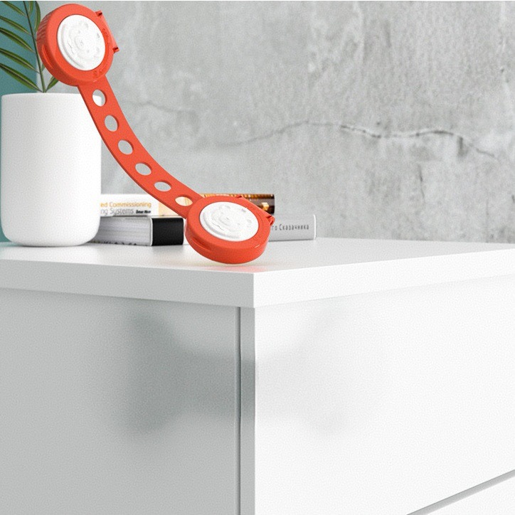 Fuentes transfronterizas Bloqueo de seguridad para bebés ajustable deslizante blanco Bloqueo curvo para niños Bloqueo de alargamiento Bloqueo de límite sin perforación