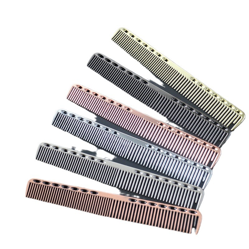 Espacio de aluminio peine peluquería profesional peine de corte de pelo de dos lados peine de pelo femenino peine de pelo de doble cabeza peine de corte peine de acero peine de aviación