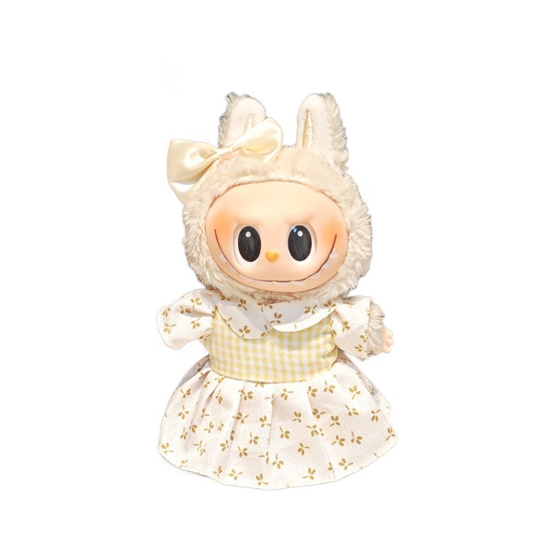 Labubu ベビー服ビニールラブブ 17 センチメートル人形かわいいドレスアップカジュアルスーツスカートぬいぐるみ服|undefined