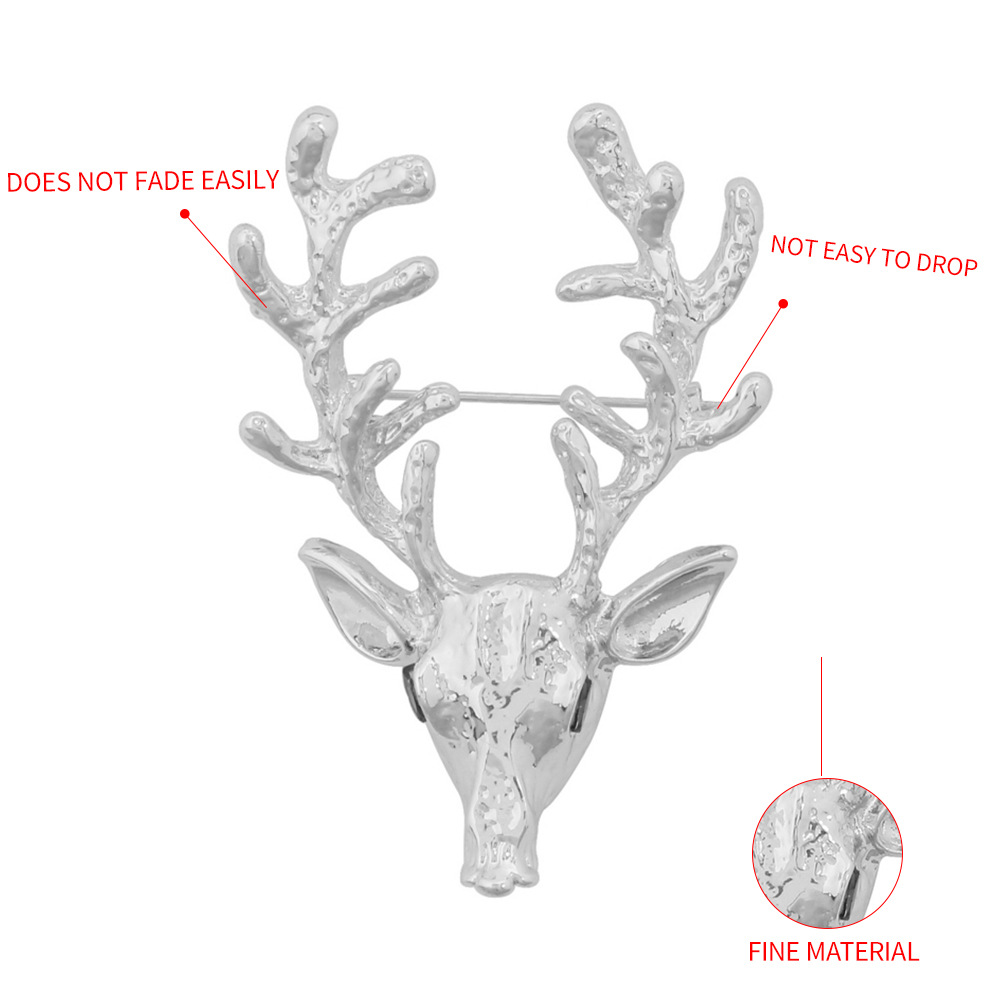 Creative Fashion Simple Deer Head Brooch display picture 13