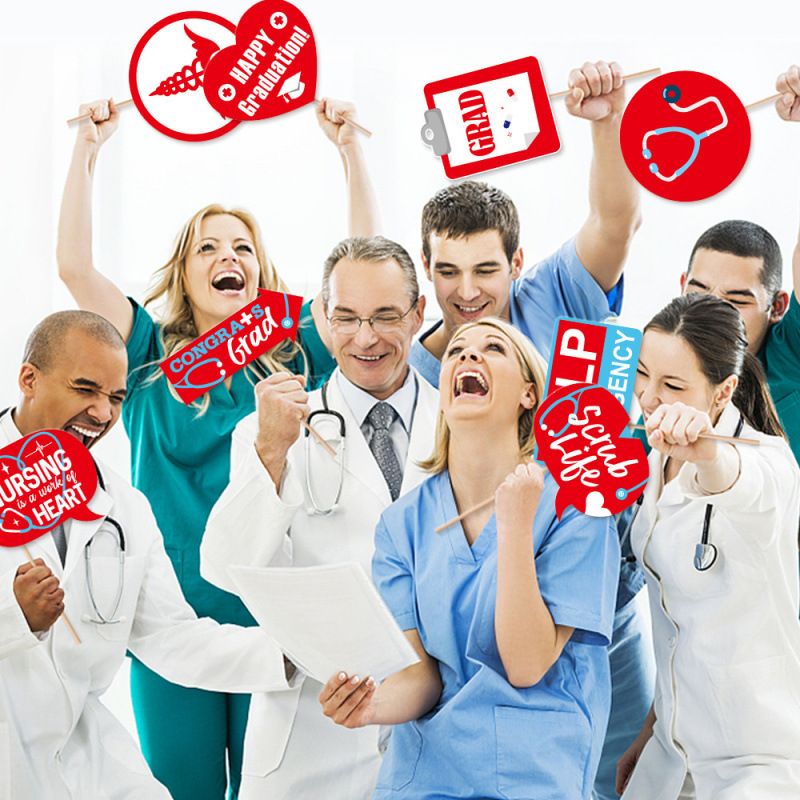 Temporada de graduación de Amazon, props de fotos de enfermería médica, fiesta de graduación, decoración de fiesta, props de selfie creativos extraños