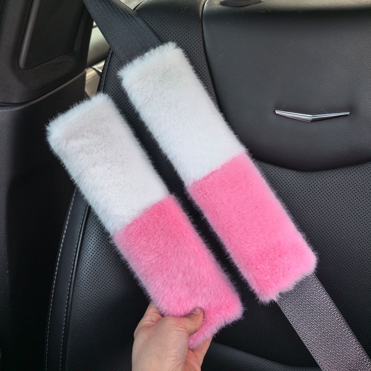 New Imitation Rabbit Fur Seat Belt Shoulder Pads, Imitation Wool Car Accessories, Winter Plush Seat Belt Covers, Car Interior