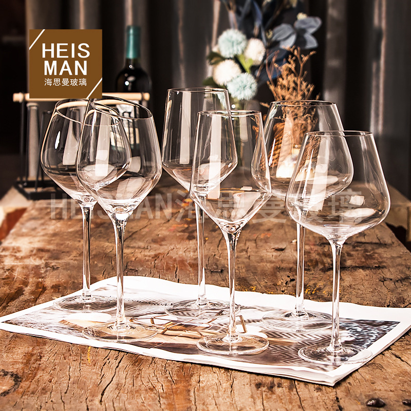 Copa de Vino Tinto de Cristal Transparente, Gran Capacidad y Hecha a Mano - Vaso de Borgoña para Vino Blanco