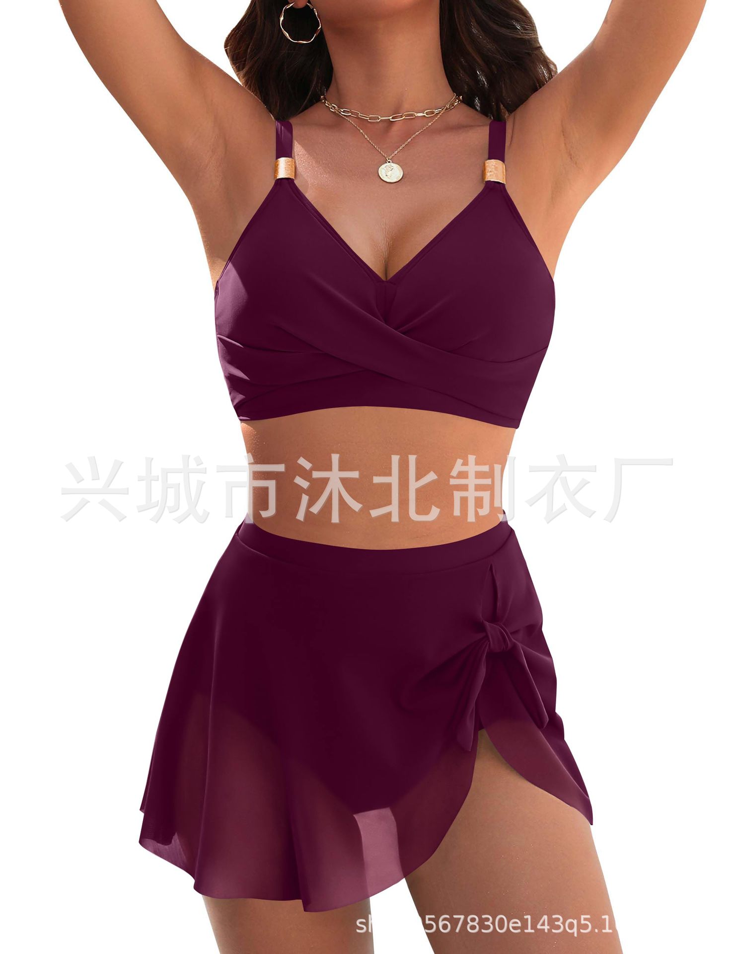 2026 nuevo comercio exterior europeo y americano bikini trajes de baño de malla estilo sexy trajes de baño delgados de cintura alta