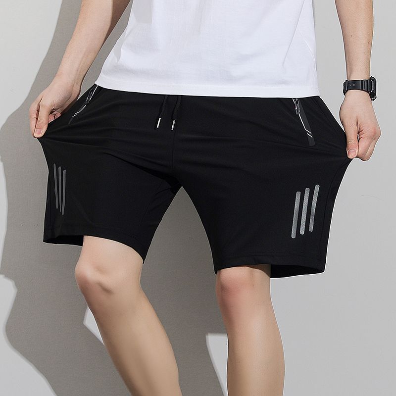 Men's Summer Sports Shorts, Thin Quick-Drying Pants, Loose Large Size Solid Color Fitness Running Pants, Beach Pants
