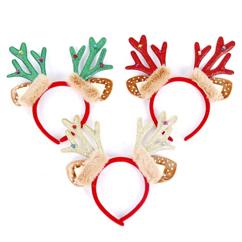 New Christmas Headband for Adults and Children, Festive Party Decorative Accessory, Christmas Deer Antler Bell Hair Accessory