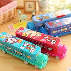 新款托馬斯鉛筆盒 小學生創意多功能小汽車文具盒馬口鐵卡通禮品