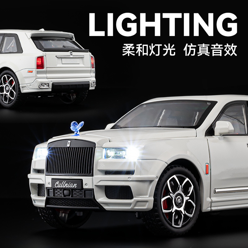 1:20 Cullinan versión BB modelo de simulación de automóviles de aleación Echo sonido y luz regalo coche de juguete decoración de música transfronteriza