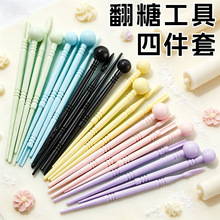 跨境超轻粘土压痕工具手工泥塑4件套陶泥黏土雕刻双头翻糖花瓣棒